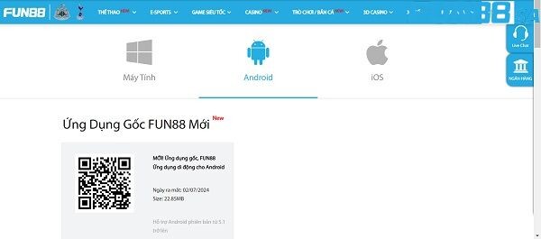 Cách tải App Fun88 trên Android đơn giản