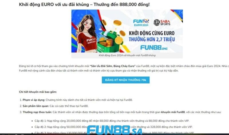 Chào Euro với khuyến mãi nạp tiền siêu khủng